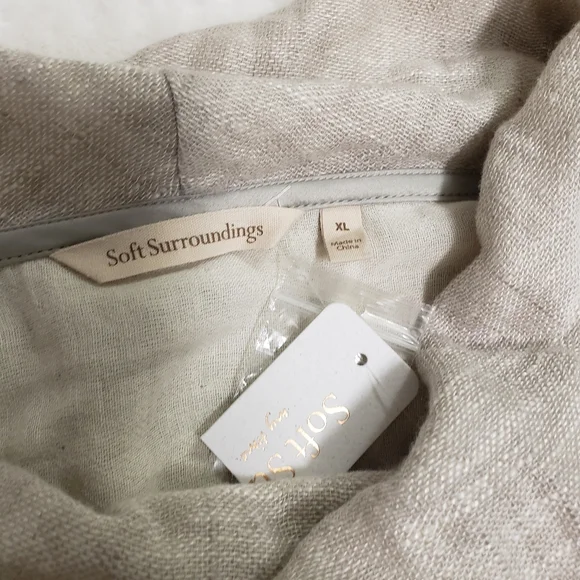 NWT Soft Surroundings Linen Blend cowl neck tunic Top XL - Picture 4 of 9